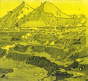 Tagebau mit Kegelhalden